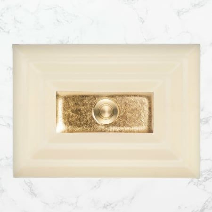 Linkasink 20 Rectangular Glass Undermount Bathroom Sink With Metal Leaf Accent Wholesale