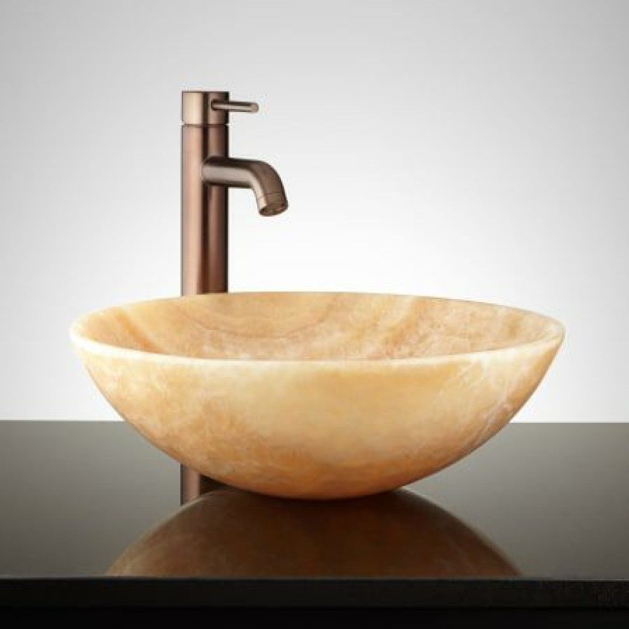 Signature Hardware 17 Round Polished Onyx Vessel Sink Online