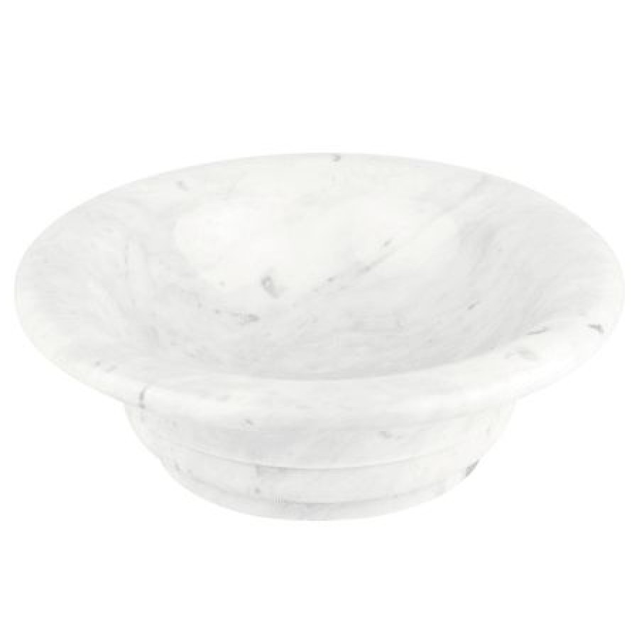 Signature Hardware 17 Circular Curved Rim Carrara Marble Vessel Bathroom Sink Set Of 2 Best