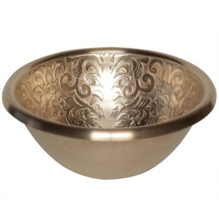 Linkasink Cast Bronze 14 Circular Yellow Bronze Drop In Or Vessel Bathroom Sink Wholesale