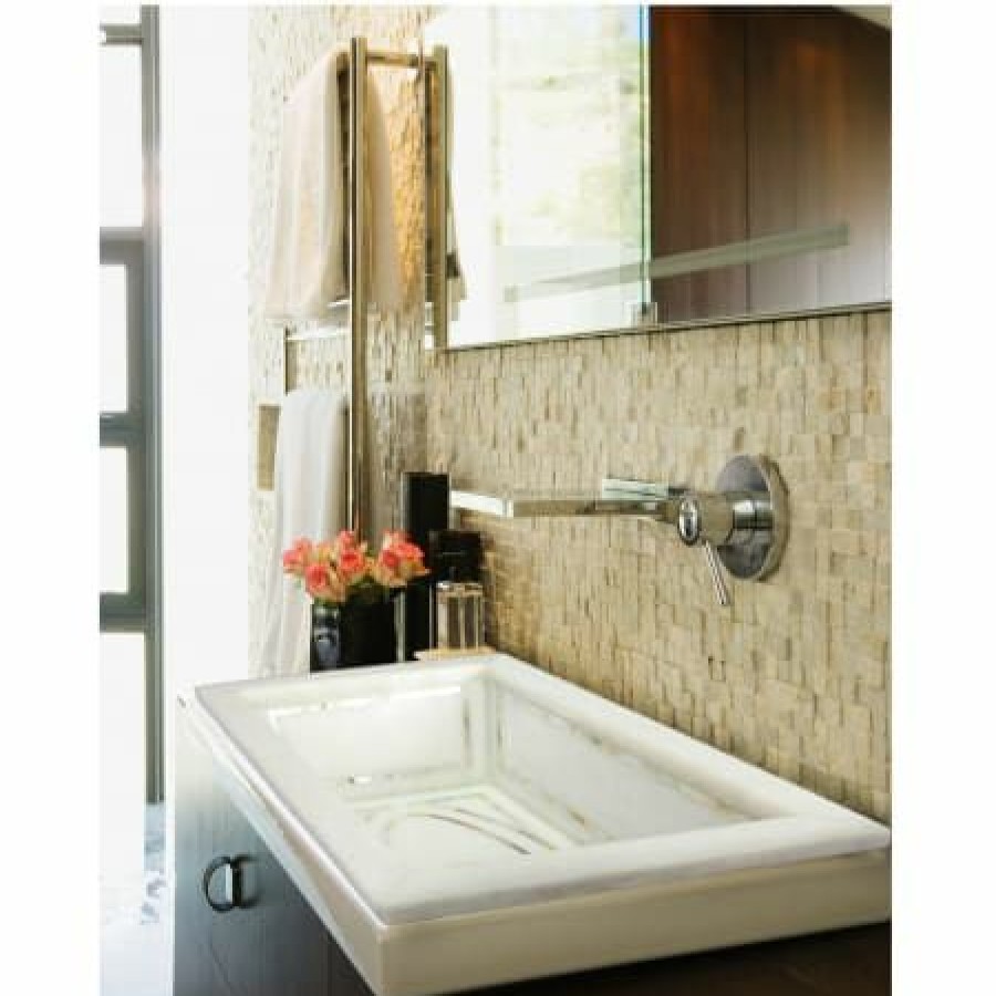 Linkasink Inlay 20-3/4 Rectangular Marble Undermount Bathroom Sink Hot