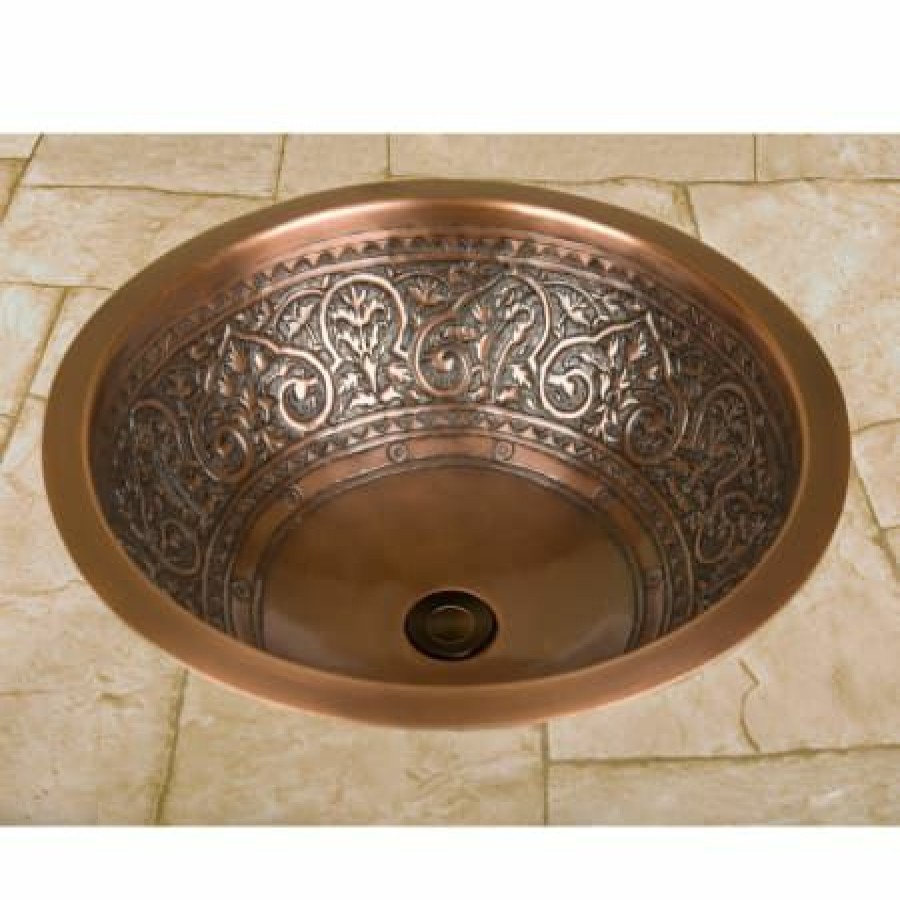 Signature Hardware 18 Copper Drop In Bathroom Sink New