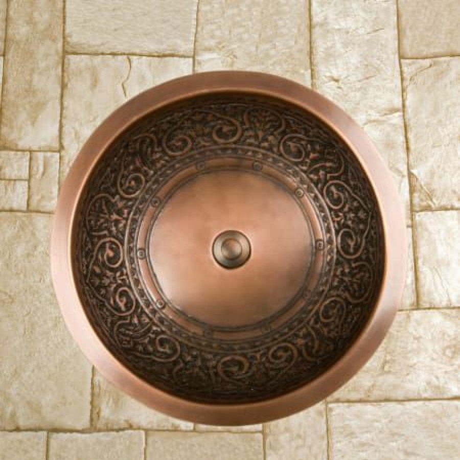 Signature Hardware 18 Copper Drop In Bathroom Sink New