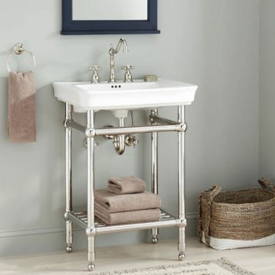 Signature Hardware 26 Eastcott Console Sink With Traditional Top 8 Widespread Online