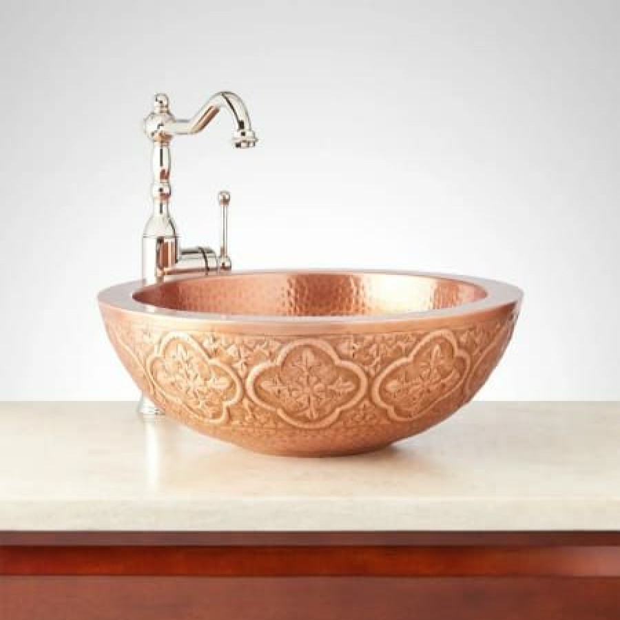 Signature Hardware Bellis 18 Double Wall Copper Vessel Sink New