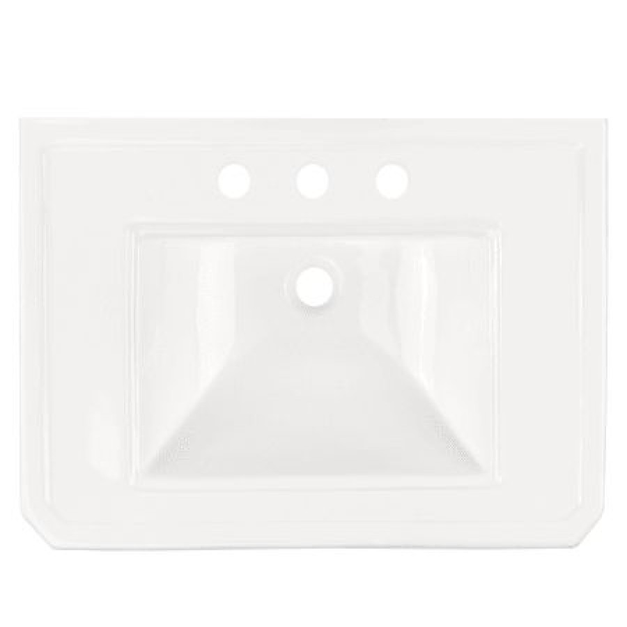 Signature Hardware Mason 31 Vitreous China Console Sink With 3 Faucet Holes At 8 Centers And Overflow Clearance