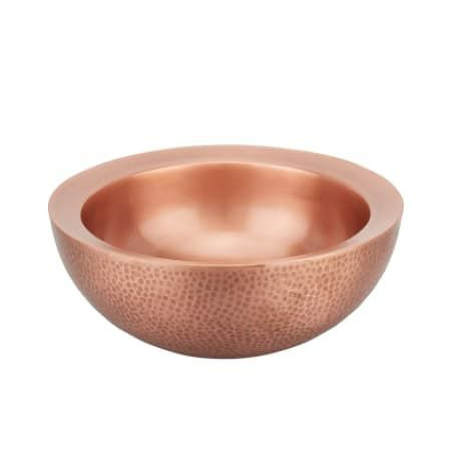 Signature Hardware Casalina 16 Circular Double-Wall Hammered Copper Vessel Bathroom Sink Set Of 2 Online