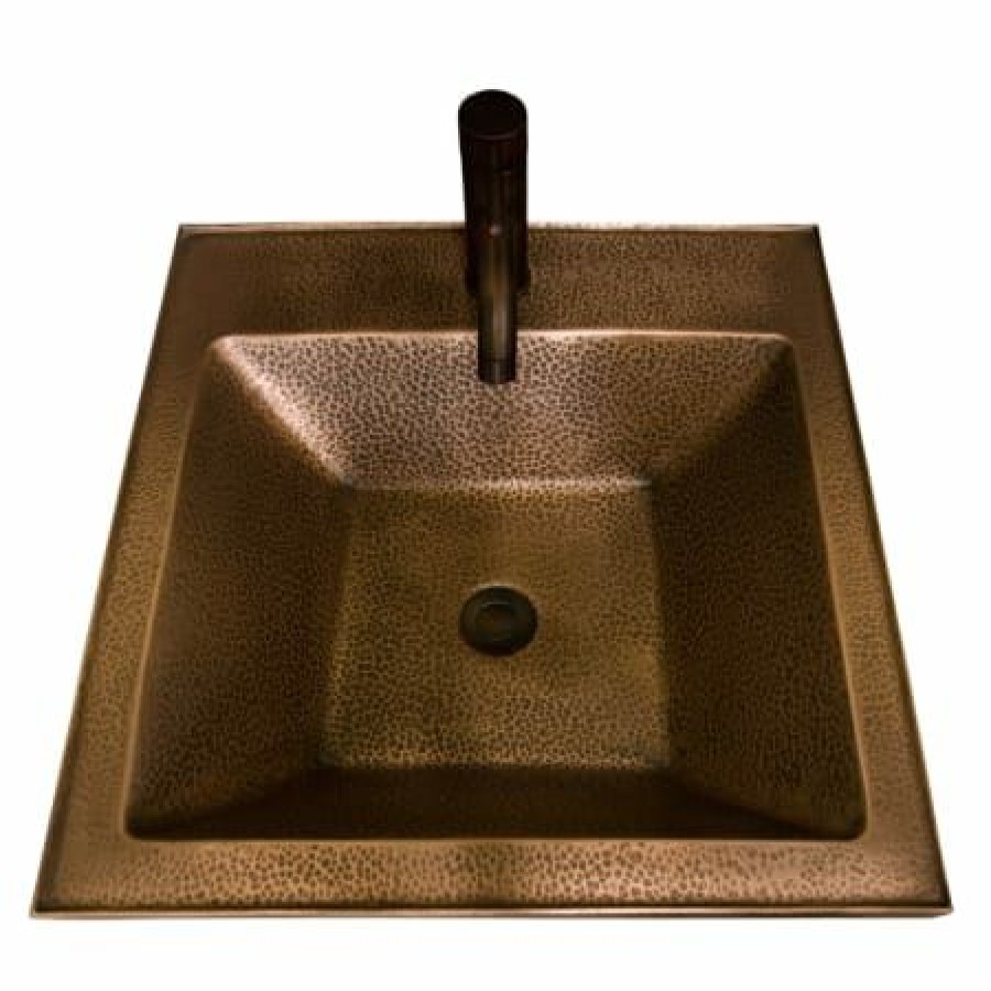 Signature Hardware 20 Copper Pedestal Bathroom Sink With Single Faucet Hole Clearance