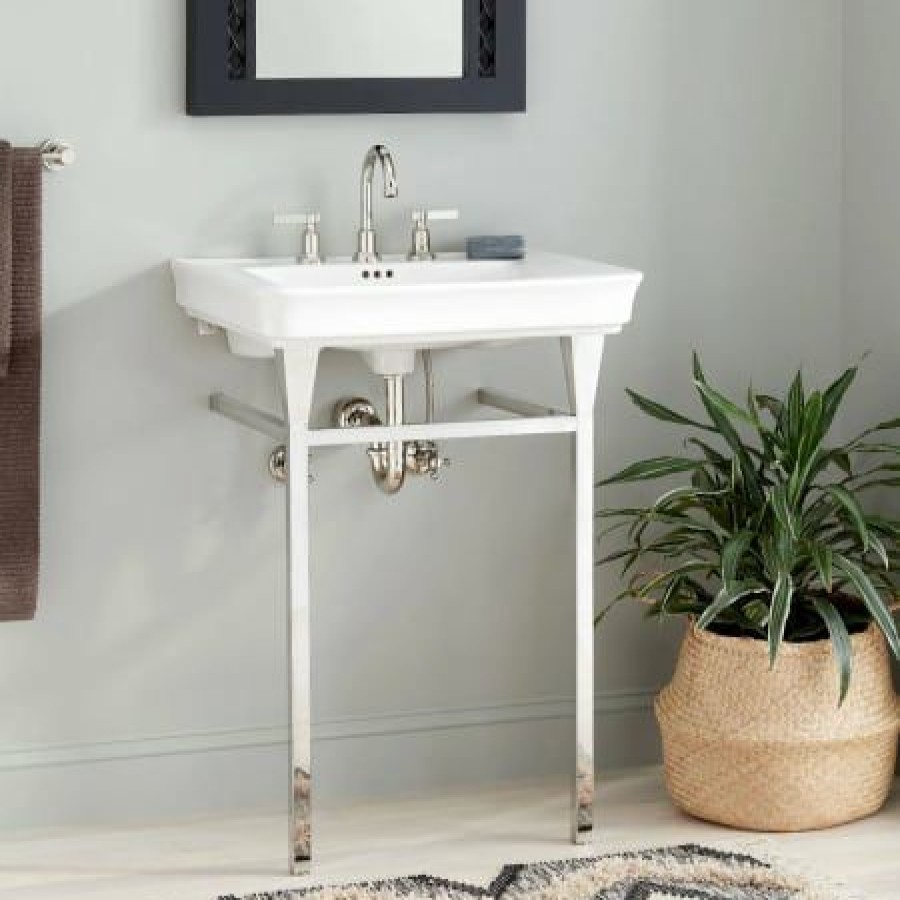 Signature Hardware 26 Bayhaven Console Sink With Traditional Top 8 Widespread Online