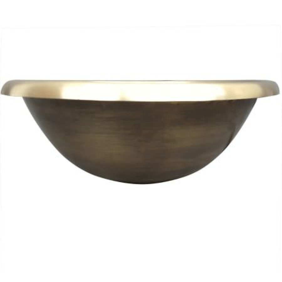 Linkasink Cast Bronze 14 Circular Yellow Bronze Drop In Or Vessel Bathroom Sink New