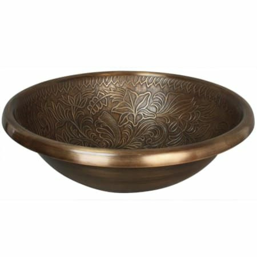 Linkasink Cast Bronze 17 Circular Yellow Bronze Drop In Or Vessel Bathroom Sink Clearance