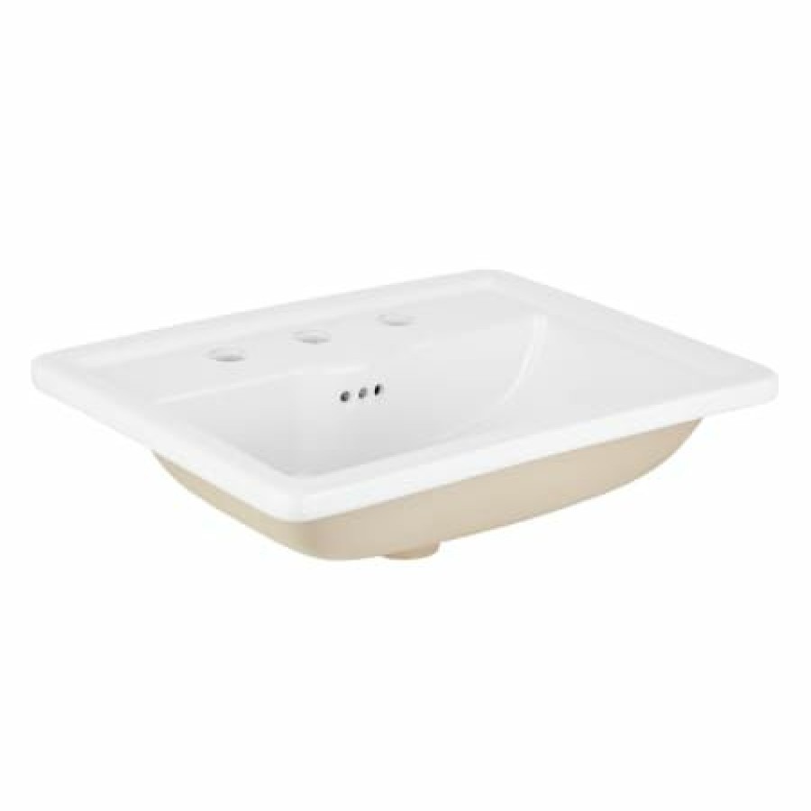 Signature Hardware Key West 23 Vitreous China Drop In Bathroom Sink With 3 Faucet Holes At 8 Centers Online