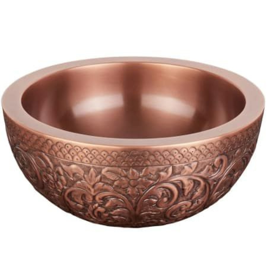 Signature Hardware Lenora 14 Copper Vessel Bathroom Sink Hot