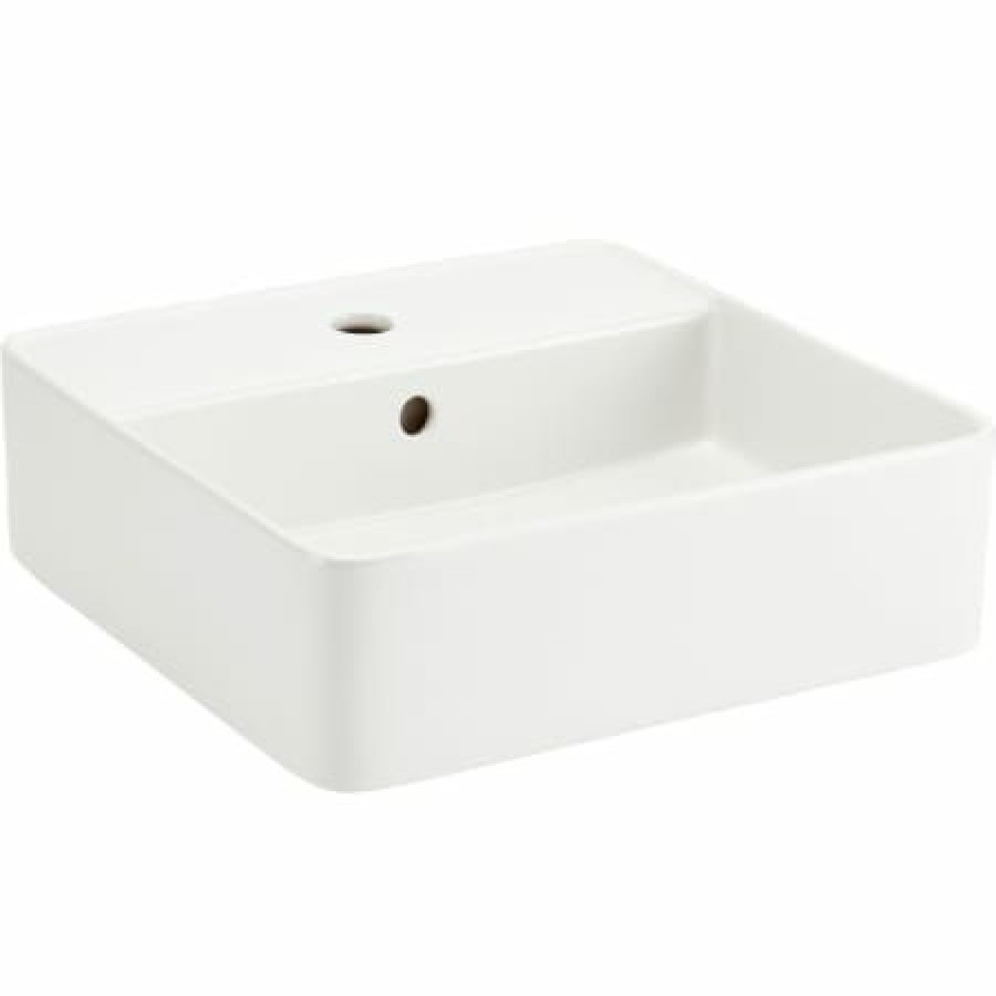 Signature Hardware Hibiscus 17 Fireclay Vessel Bathroom Sink With Single Faucet Hole Hot