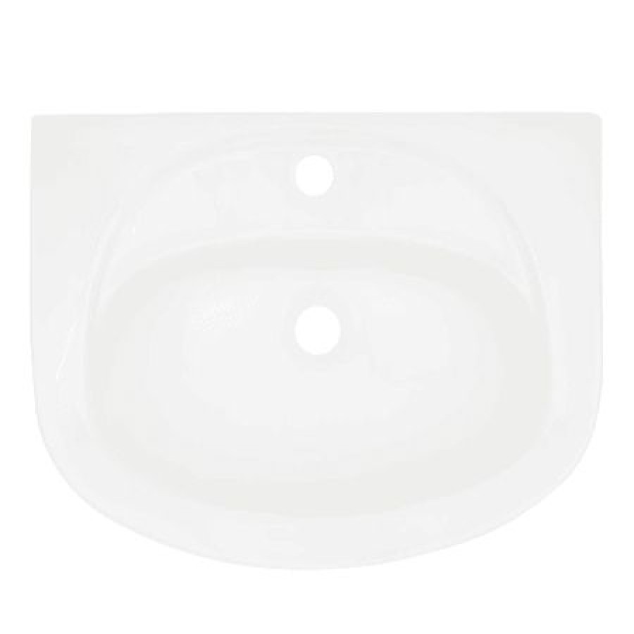 Signature Hardware Abrams 23 Vitreous China Wall Mounted Bathroom Sink With 1 Faucet Hole Hot