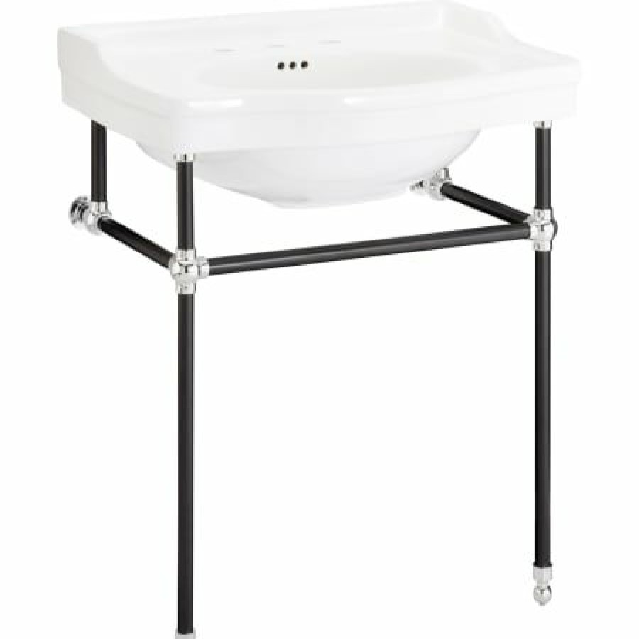 Signature Hardware Cierra 30 Vitreous China Console Bathroom Sink With 3 Faucet Holes At 8 Centers Best