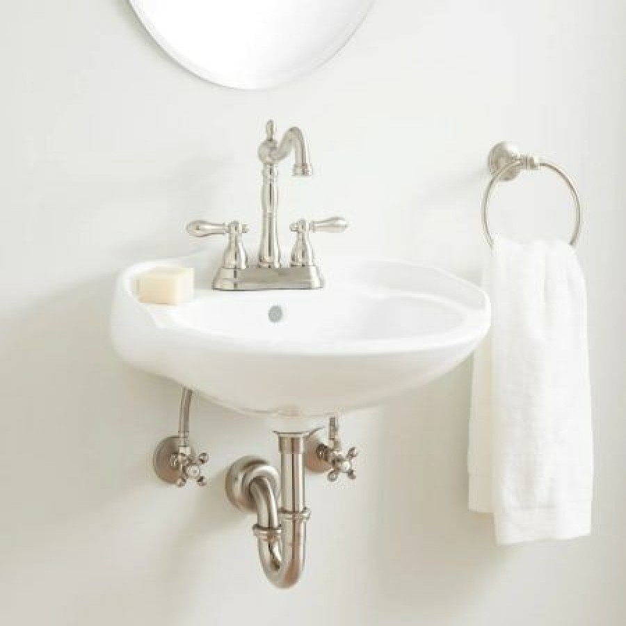 Signature Hardware Victorian 19 Vitreous China Wall Mounted Bathroom Sink With 3 Faucet Holes At 4 Centers Best