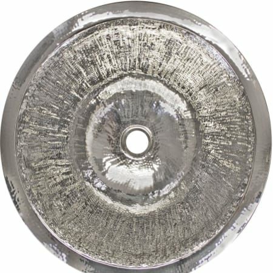 Linkasink Hammered Metals 13-1/2 Circular Drop In Or Undermount Bathroom Sink Clearance