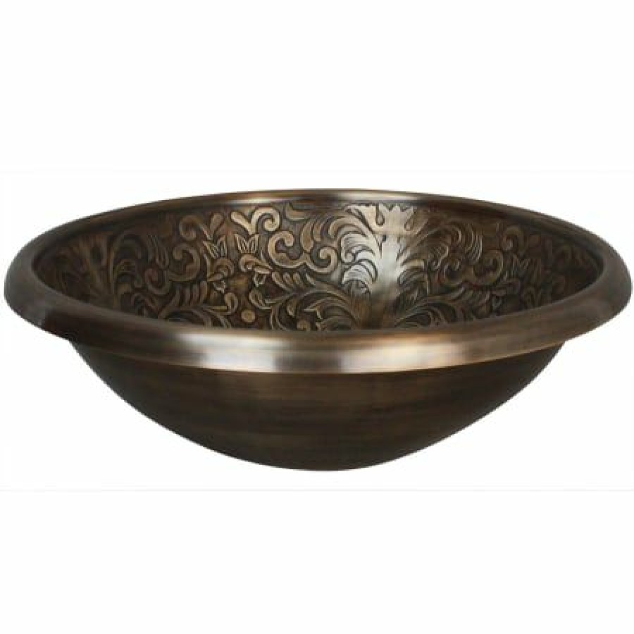 Linkasink Cast Bronze 17 Circular Yellow Bronze Drop In Or Vessel Bathroom Sink Online