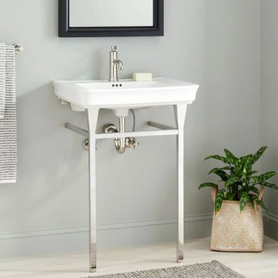 Signature Hardware 26 Bayhaven Console Sink With Traditional Top Single Hole Hot