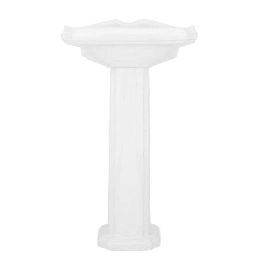 Signature Hardware Halden 15-1/4 Porcelain Pedestal Bathroom Sink With 3 Faucet Holes At 4 Centers Best