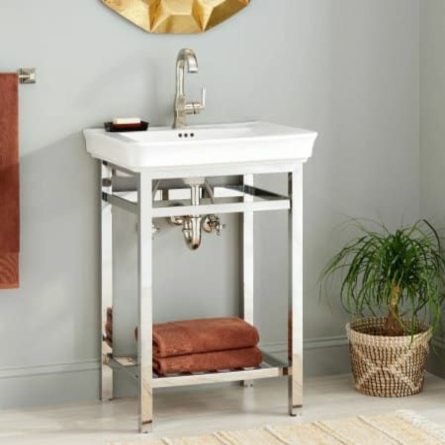 Signature Hardware 26 Halyard Console Sink With Traditional Top Single Hole Hot