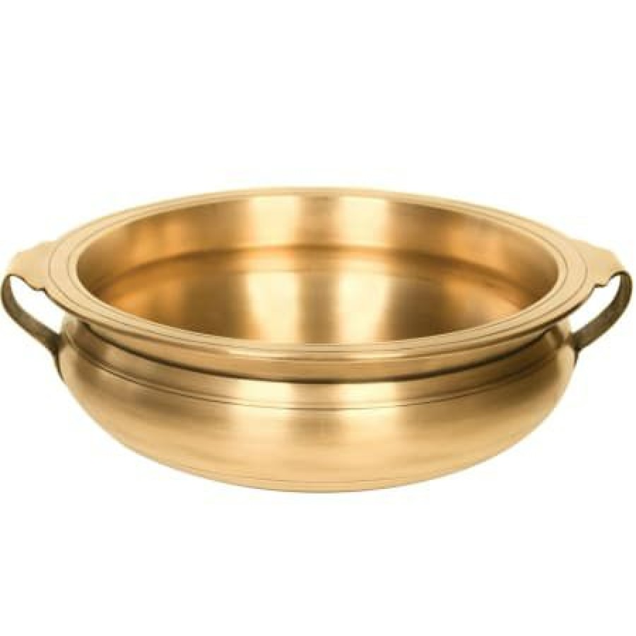 Linkasink Cast Bronze 19 Circular Yellow Bronze Vessel Bathroom Sink Clearance