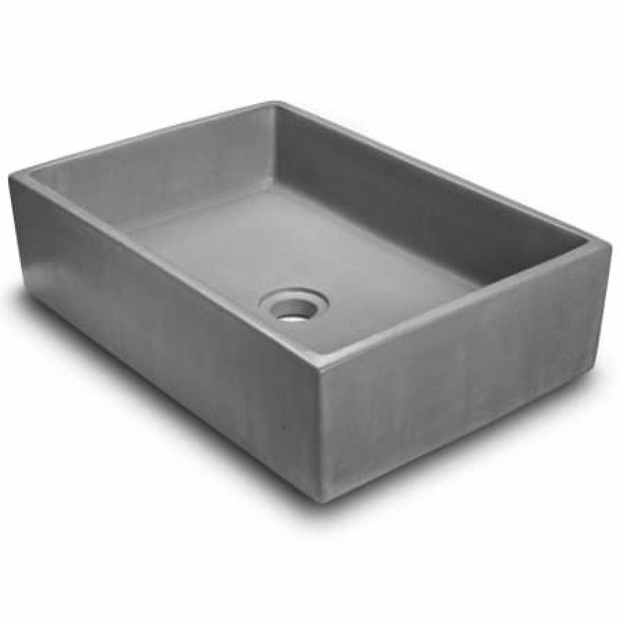 Linkasink 18-5/8 Rectangular Concrete Vessel Bathroom Sink Best