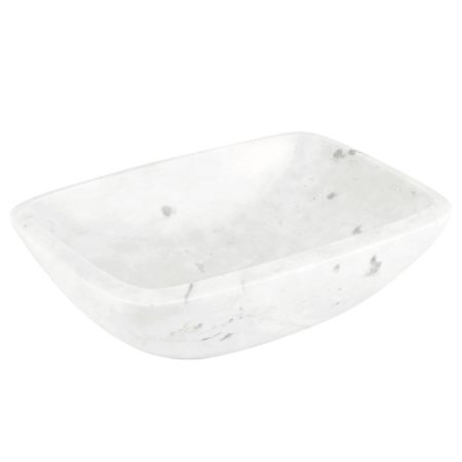 Signature Hardware 17 Curved Rectangular Carrara Marble Vessel Bathroom Sink Best