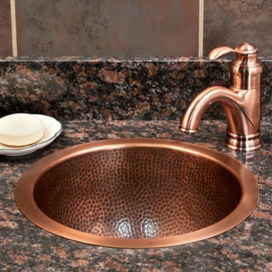 Signature Hardware Baina 14 Copper Drop In Or Undermount Bathroom Sink Online