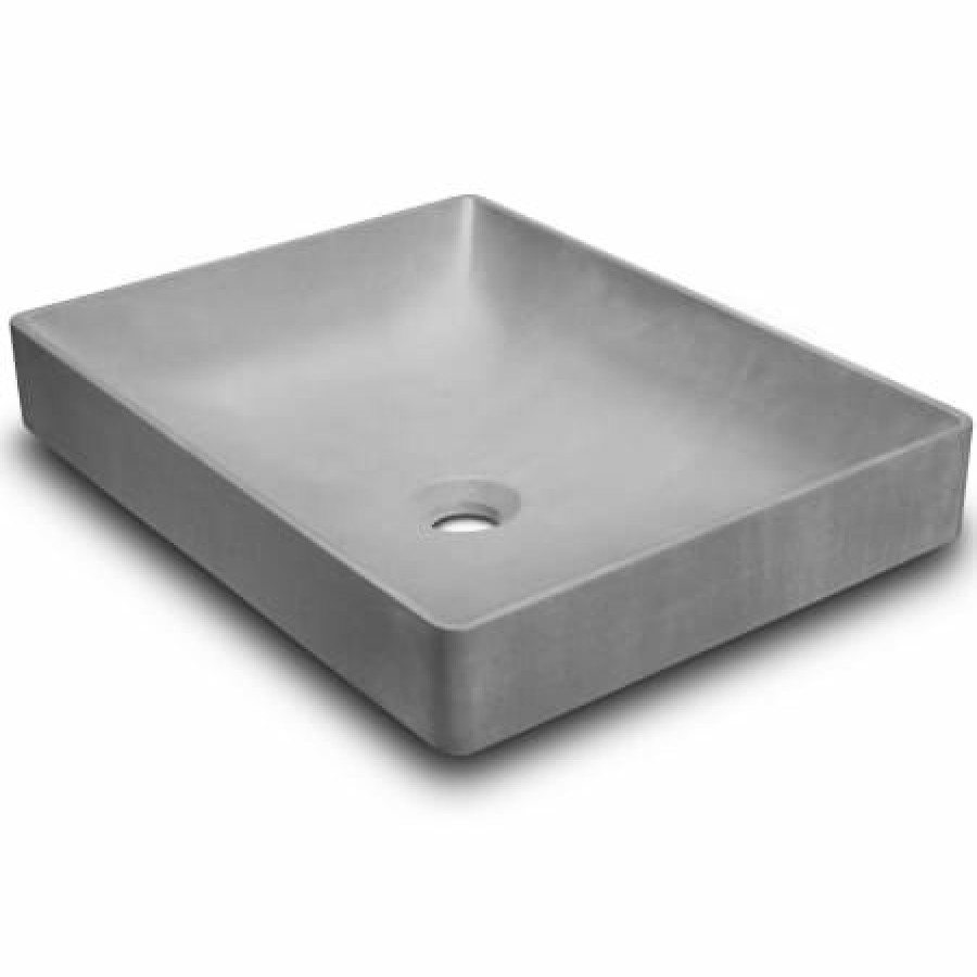 Linkasink 19-5/8 Rectangular Concrete Vessel Bathroom Sink Clearance