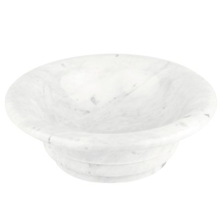 Signature Hardware 17 Circular Curved Rim Carrara Marble Vessel Bathroom Sink Best