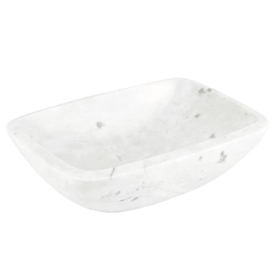 Signature Hardware 17 Curved Rectangular Carrara Marble Vessel Bathroom Sink Set Of 2 Wholesale